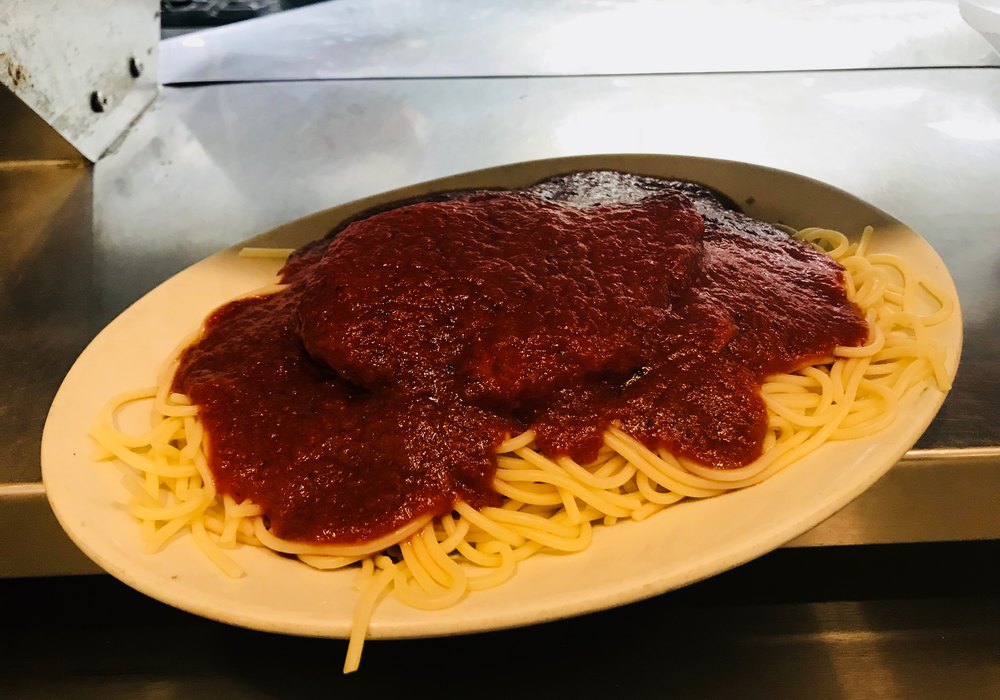 Chicken Parmesan Pasta at Angelo's Express, Taylorville