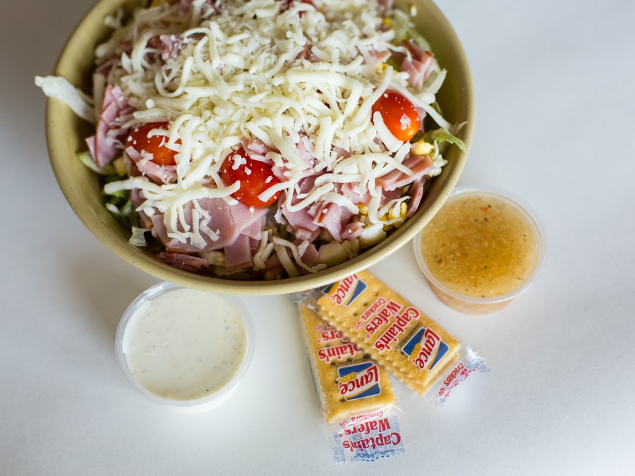 Salads from Angelo's Express pizza in Taylorville, IL